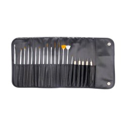 15 PINCELES NAIL ART+5 DOBLE PUNTA METAL